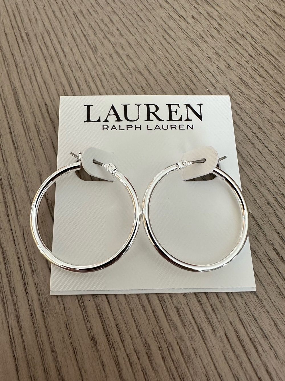 Ralph Lauren Polished Silver Hoop Earrings